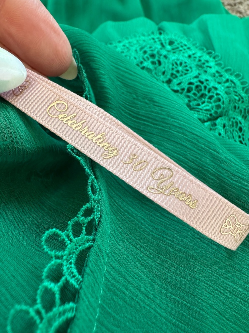 Ted Baker Porrla Frill Lace Midi Dress Green Anniversary Size 2 US 6 UK 10 $199 - Picture 8 of 12